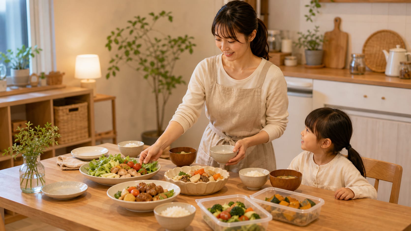 コープ宅配の食材で平日の夕飯をラクに用意する様子